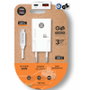 Tech One Tech Cargador de Pared GaN 30W TEC2231 con USB-C, USB-A y Cable Blanco